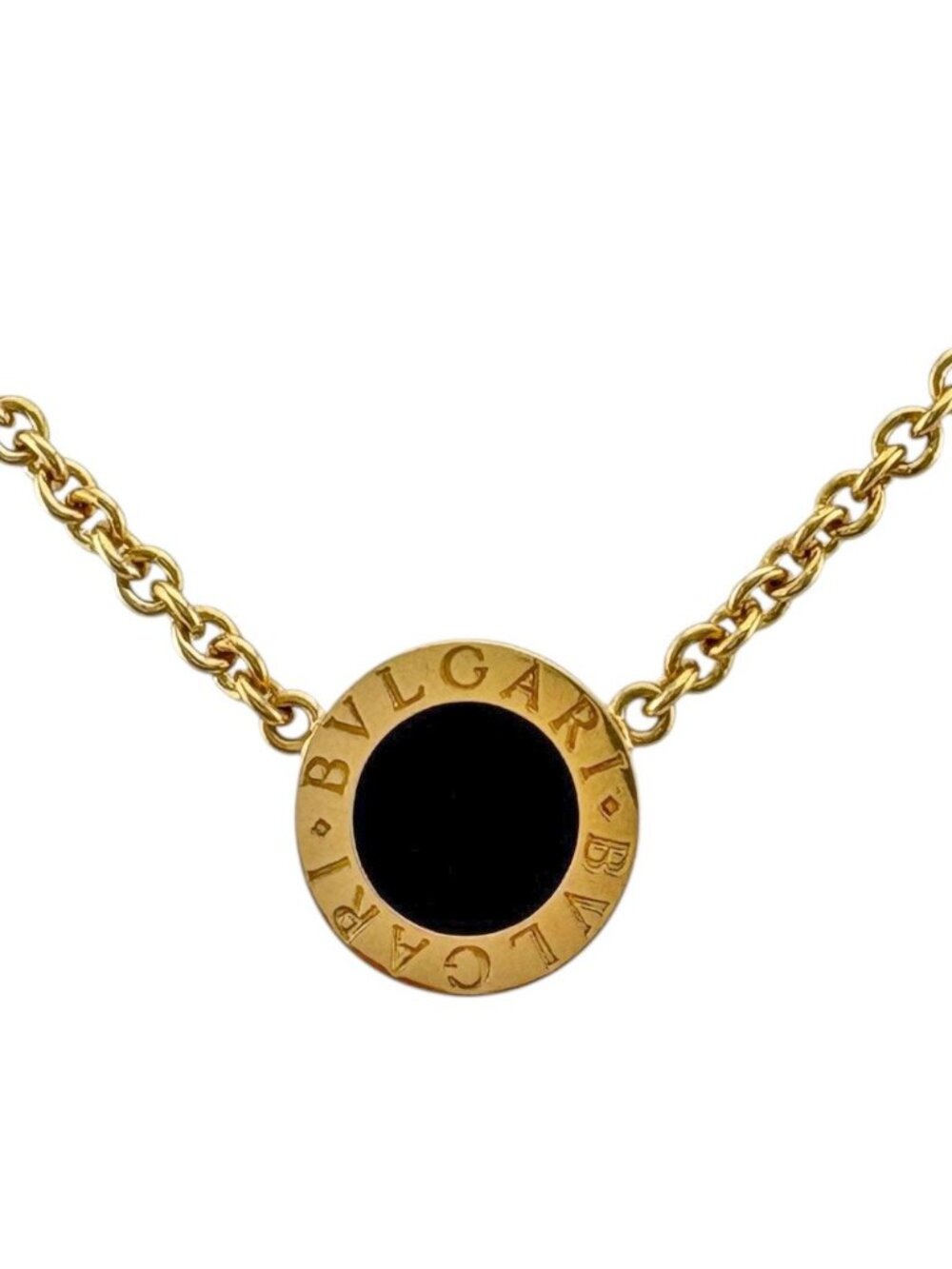 Bvlgari Necklace 18k Yellow Gold Onyx
